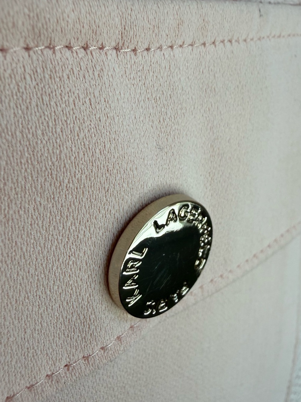 Karl Lagerfeld Paris collarless tweed jacket in Pink Blush - Picture 8 of 12